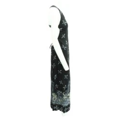 Reformation Robe Longue Imprimée Noire Avec Bretelles En Cuir -ModeChic Magasin 803304 4