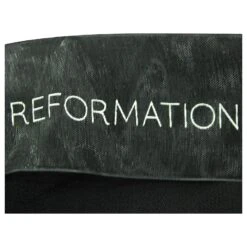 Reformation Robe Longue Imprimée Noire Avec Bretelles En Cuir -ModeChic Magasin 803304 6