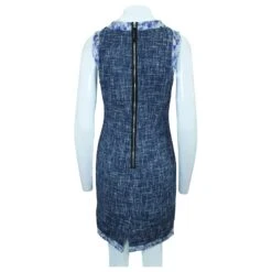 D&G Robe En Tweed Bleu -ModeChic Magasin 804520 3