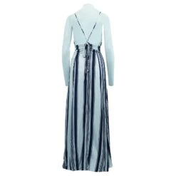 Reformation Robe D'été Longue à Rayures Blanches Et Bleues -ModeChic Magasin 804562 3