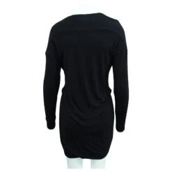 Calvin Klein Robe Drapée Noire à Manches Longues -ModeChic Magasin 804613 3