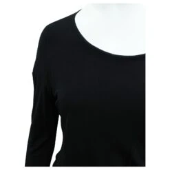 Calvin Klein Robe Drapée Noire à Manches Longues -ModeChic Magasin 804613 5