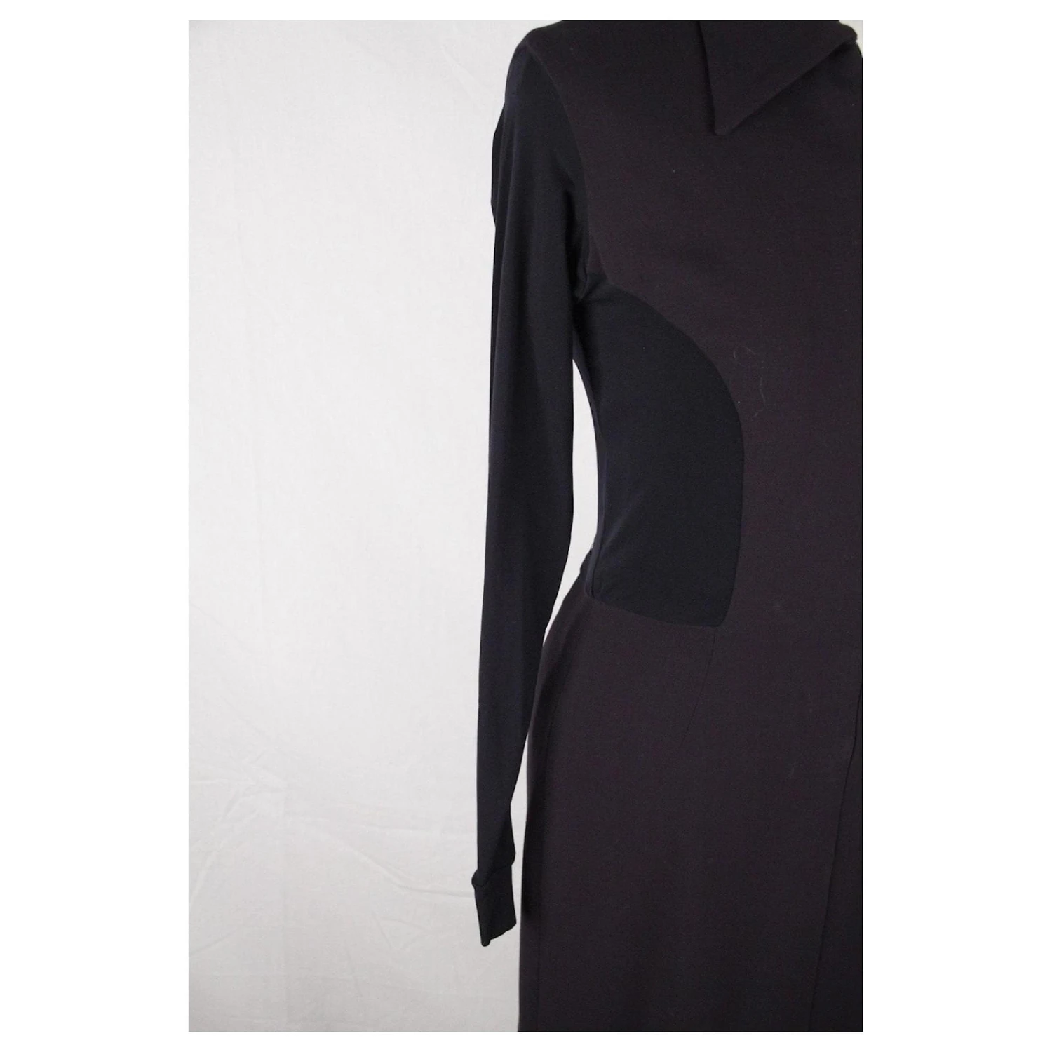 Donna Karan Robe Longue Bleue à Manches Longues Et Fermeture éclair Sur Le Devant Taille 6 5 Donna Karan Robe Longue Bleue à Manches Longues Et Fermeture éclair Sur Le Devant Taille 6 – Image 5