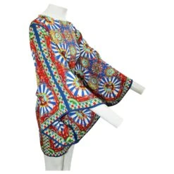 Dolce & Gabbana Robe Imprimée à Manches Asymétriques Carretto Siciliano -ModeChic Magasin 805131 3