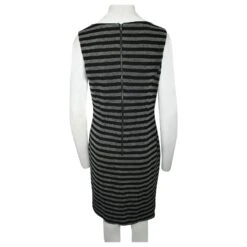 Elie Tahari Robe à Rayures Noires Et Grises -ModeChic Magasin 805229 3
