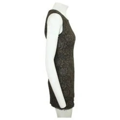 Dolce & Gabbana Robe En Dentelle Marron Foncé -ModeChic Magasin 805254 4