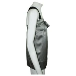 Miu Miu Robe En Soie Argentée Métallisé 10 Miu Miu Robe En Soie Argentée Métallisé -ModeChic Magasin 806524 4