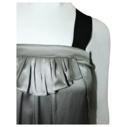 Miu Miu Robe En Soie Argentée Métallisé 11 Miu Miu Robe En Soie Argentée Métallisé -ModeChic Magasin 806524 5