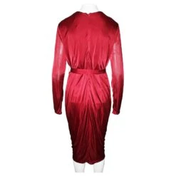 Altuzarra Robe Rouge Vin élégante à Col En V Profond -ModeChic Magasin 806540 3
