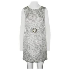 Elie Tahari Robe De Cocktail Argentée Métallisé -ModeChic Magasin 806564 2