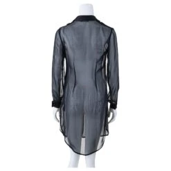 Anne Fontaine Robe Chemise Transparente Noire -ModeChic Magasin 807176 3