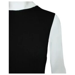 Autre Marque Robe Noire Avec Tissu En Maille Sur Les Côtés -ModeChic Magasin 807182 5