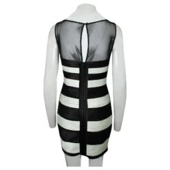 Bcbg Max Azria Robe Ajustée Noire Et Blanche -ModeChic Magasin 807196 3