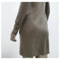 Robe Pull Chanel Laine Cachemire Lurex Tricot CC Logo Boutons Marron -ModeChic Magasin 807484 6
