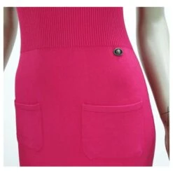 Chanel 2010 Robe Pull Mi-longue En Maille Rose -ModeChic Magasin 807488 4