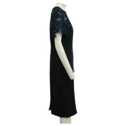Autre Marque Robe En Dentelle Et Laine Bleue -ModeChic Magasin 808256 4
