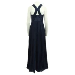 Autre Marque Robe De Soirée Longue Plissée Bleu Marine -ModeChic Magasin 808293 3