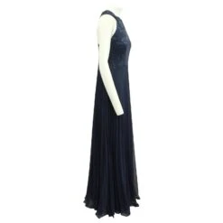 Autre Marque Robe De Soirée Longue Plissée Bleu Marine -ModeChic Magasin 808293 4