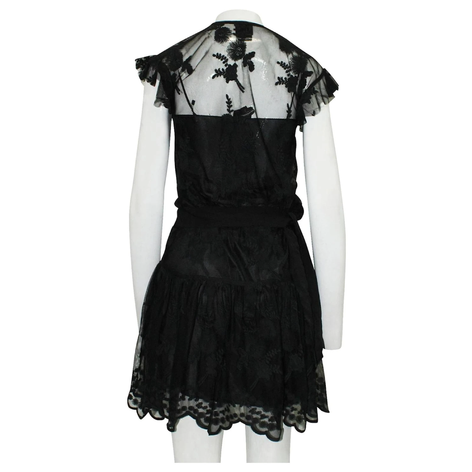 Anna Sui Robe Longueur Genou En Dentelle Noire Avec Robe Intérieure 2 Anna Sui Robe Longueur Genou En Dentelle Noire Avec Robe Intérieure – Image 2