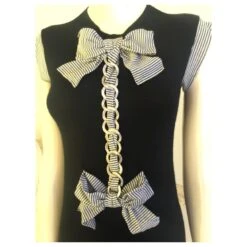 Mini Robe En Cachemire Et Soie Chanel Noir -ModeChic Magasin 808478 3