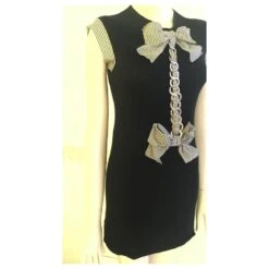 Mini Robe En Cachemire Et Soie Chanel Noir -ModeChic Magasin 808478 4