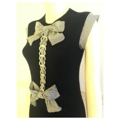 Mini Robe En Cachemire Et Soie Chanel Noir -ModeChic Magasin 808478 5