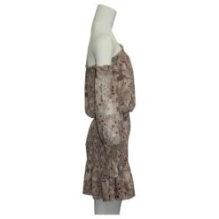 Alexis Robe Rose Fleurie à épaules Dénudées -ModeChic Magasin 809630 4