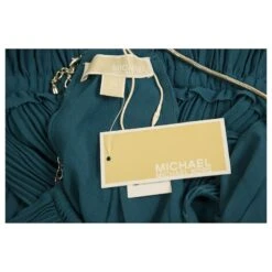 Michael Kors Cyan Blue Plissé Sans Manches Licou Longueur Asymétrique Robe Taille XS Bleu -ModeChic Magasin 820043 3