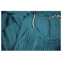 Michael Kors Cyan Blue Plissé Sans Manches Licou Longueur Asymétrique Robe Taille XS Bleu -ModeChic Magasin 820043 5