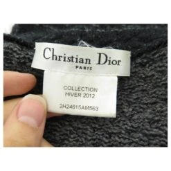 NEUF ROBE CHRISTIAN DIOR 2H24615AM563 36 S EN LAINE TRICOLORE GRIS DRESS -ModeChic Magasin 821007 3