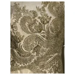 Robe Dorée En Dentelle Et Tulle Marchesa Notte -ModeChic Magasin 821271 2