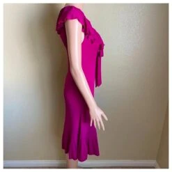 Diane Von Furstenberg DvF Vintage Baila Robe à Volants Rose Fuschia 12 Diane Von Furstenberg DvF Vintage Baila Robe à Volants Rose Fuschia -ModeChic Magasin 823094 5