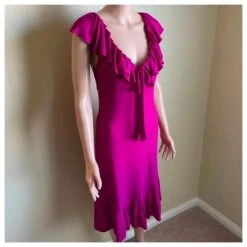 Diane Von Furstenberg DvF Vintage Baila Robe à Volants Rose Fuschia 13 Diane Von Furstenberg DvF Vintage Baila Robe à Volants Rose Fuschia -ModeChic Magasin 823094 6