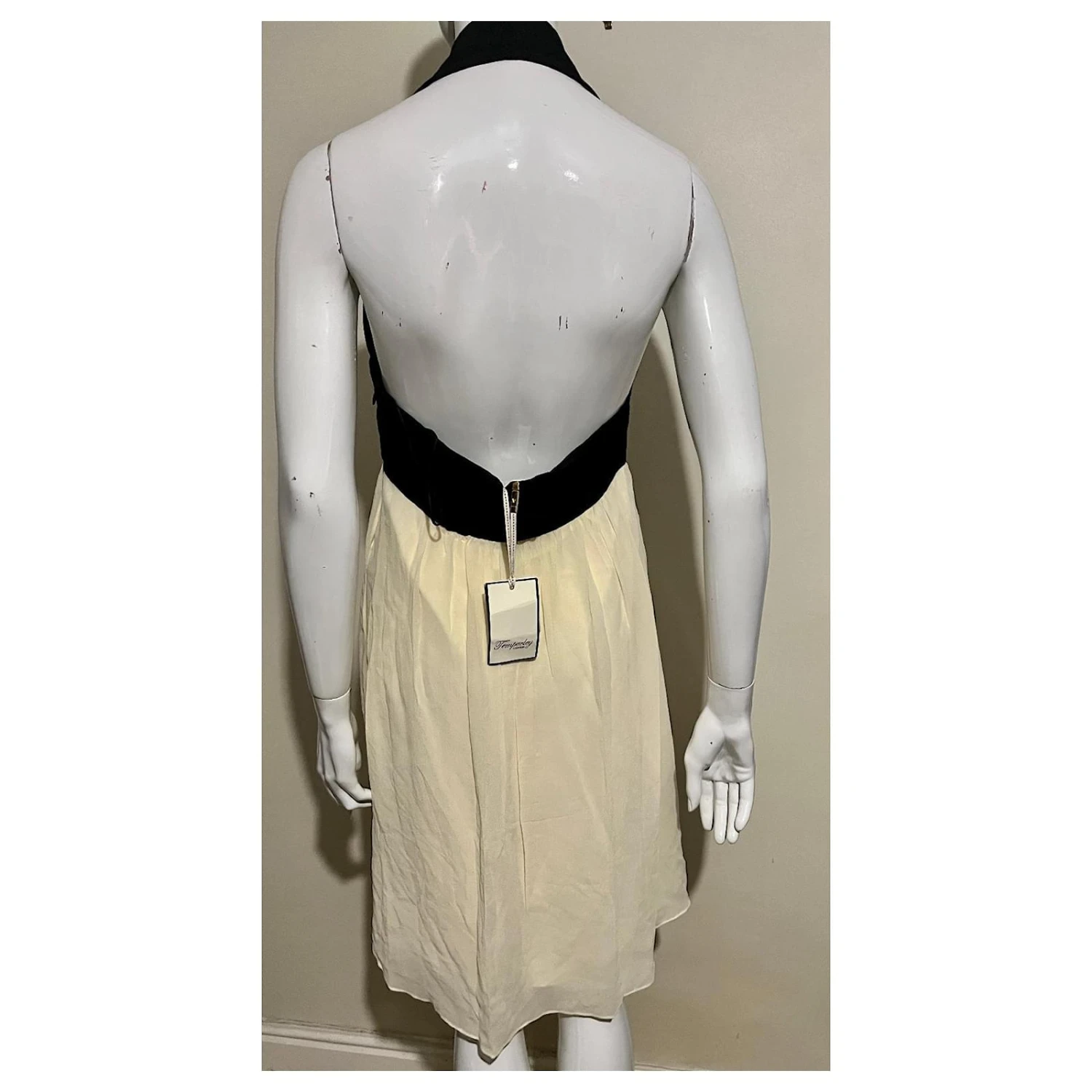 Temperley London Robe Smoking En Soie Noir Crème 3 Temperley London Robe Smoking En Soie Noir Crème – Image 3