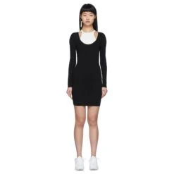 Robe Alexander Wang T Bi-Layer Body Con Noir -ModeChic Magasin 828014 4