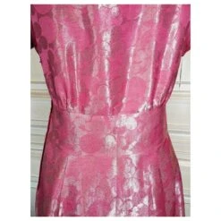 MARC JACOBS ROBE SOIE BROCHEE 23 PERLES BRANDEBOURGS T38/40 Rose -ModeChic Magasin 831096 10
