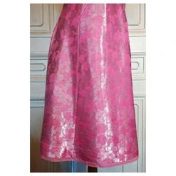 MARC JACOBS ROBE SOIE BROCHEE 23 PERLES BRANDEBOURGS T38/40 Rose -ModeChic Magasin 831096 4