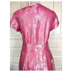 MARC JACOBS ROBE SOIE BROCHEE 23 PERLES BRANDEBOURGS T38/40 Rose -ModeChic Magasin 831096 5