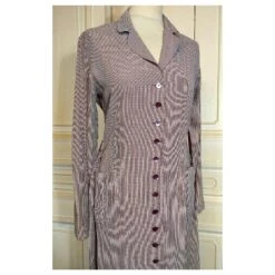 LOLITA LEMPICKA ROBE DRESS TRENDY MINI VICHY 11 BOUTONS CEINTUREE T 36 Rouge -ModeChic Magasin 833315 4