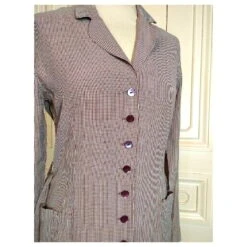 LOLITA LEMPICKA ROBE DRESS TRENDY MINI VICHY 11 BOUTONS CEINTUREE T 36 Rouge -ModeChic Magasin 833315 5