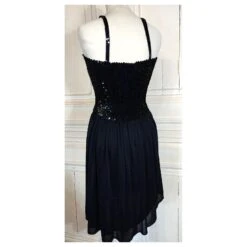 SONIA RYKIEL ROBE DRESS PAMPILLES T 36/38 Noir -ModeChic Magasin 833316 2