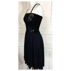 SONIA RYKIEL ROBE DRESS PAMPILLES T 36/38 Noir -ModeChic Magasin 833316 8