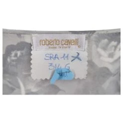 Roberto Cavalli - Robe Nuisette à Fleurs Argentée Métallisé -ModeChic Magasin 835783 3