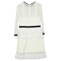 Autre Marque Robe Duchesse à Trois étages En Polyester Blanc -ModeChic Magasin 841096 3