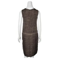 Max Mara Robe Mi-longue En Soie Marron à Motif -ModeChic Magasin 846463 3