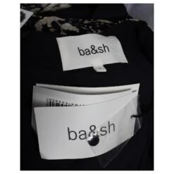 Ba&Sh Robe Mi-longue Cache-coeur Imprimée Bleu Marine -ModeChic Magasin 846562 5