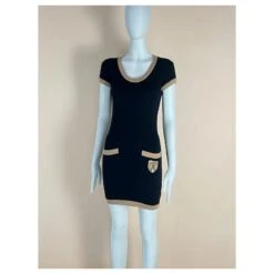 Chanel Robe Cachemire Patch CC Noir -ModeChic Magasin 847621 4