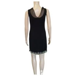 Robe Dior Noir Avec Strass Et Perles -ModeChic Magasin 847632 4