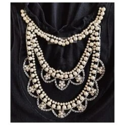 Robe Dior Noir Avec Strass Et Perles -ModeChic Magasin 847632 8