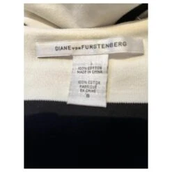 Diane Von Furstenberg Robe DvF Leight à Rayures En Coton Noir Blanc -ModeChic Magasin 847844 5